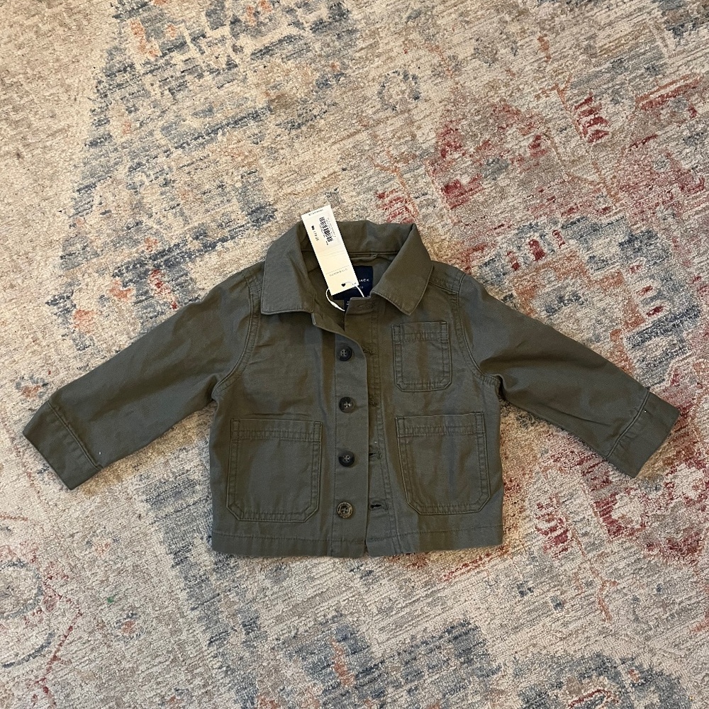 NWT Janie & Jack Green Cargo Jacket 6-12 months